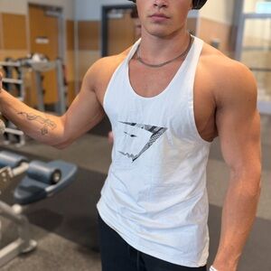 GYMSHARK MEN TANK TOP STRINGER VEST WEIGHT LIFTING BODYBUILDER BODYBUILDING JOCK